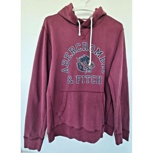 Y2K Abercrombie Burgundy Red Hoodie Long Sleeves Streetwear